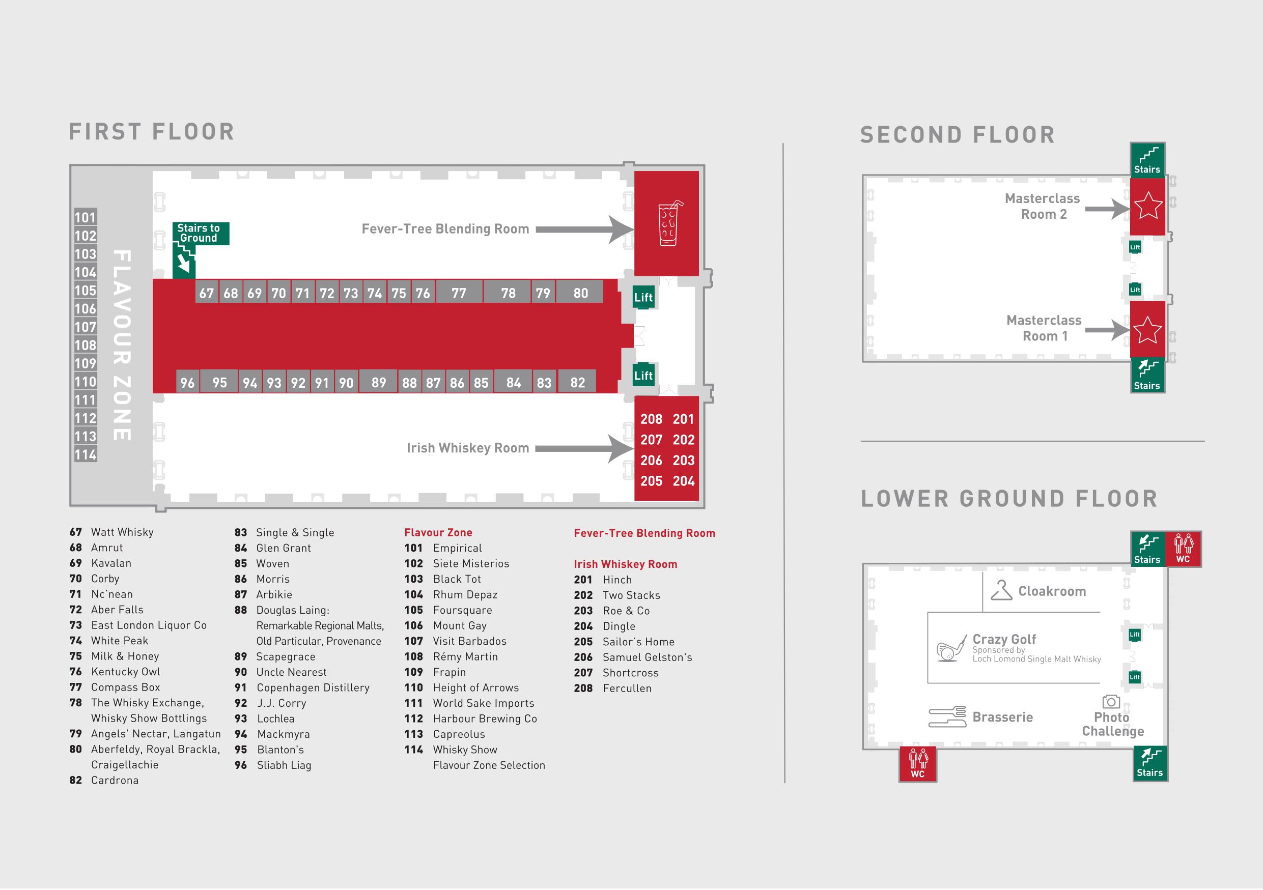 Whisky Show - First and second floor map